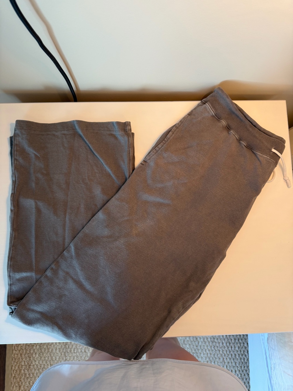 Brandy Melville Men's Charcoal Gray Drawstring Joggers